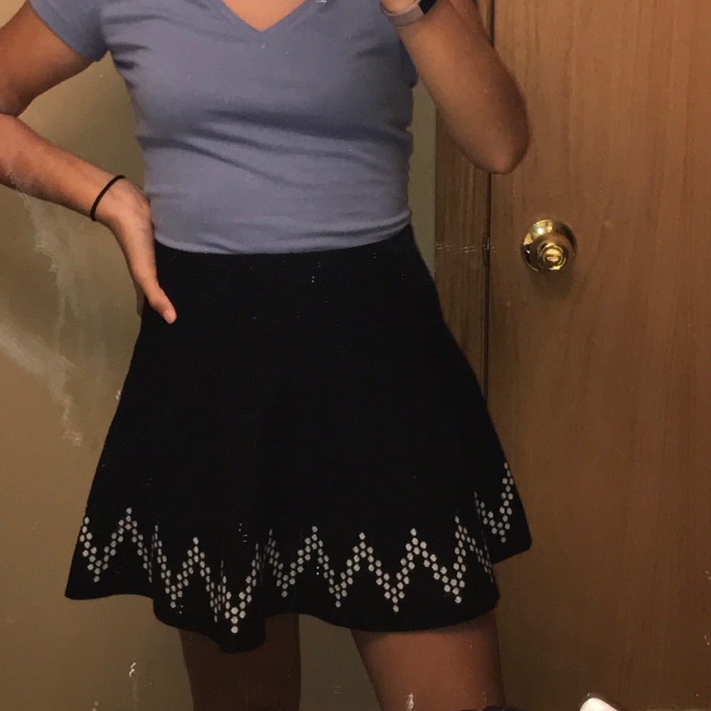 black and white skirt